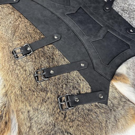 HiiFeuer Középkori Lábvédő Páncél LARP Jelmezhez Fekete