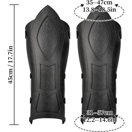 HiiFeuer Középkori Lábvédő Páncél LARP Jelmezhez Fekete