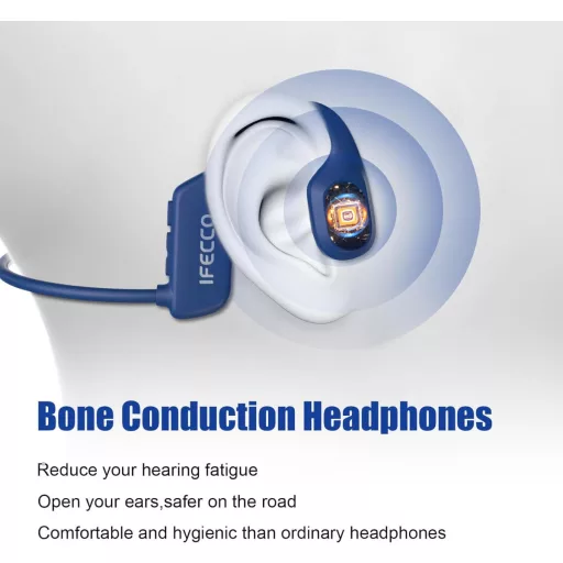 Vodotesné slúchadlá na kostné vedenie IFECCO IP68 Bluetooth s MP3 na plávanie