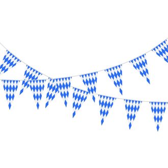   NEBURORA Oktoberfest zászlófüzér 10m, 20 zászlóval, bávár kockás dekoráció