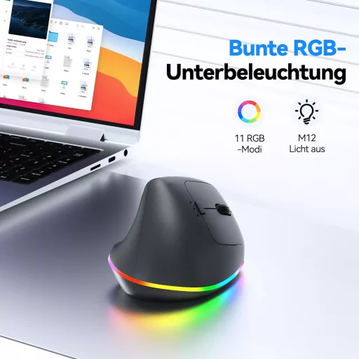 TECKNET ergonomická bezdrôtová vertikálna mini myš 2.4G pre malé ruky
