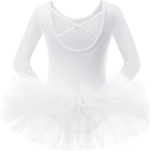 Bezioner Gyerek Balett Ruha Tütü Hosszú Ujjú Balett Dressz Lányoknak