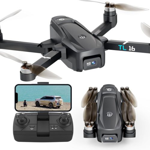 Dronă Tolatoyus TL16 pentru Începători - Motor Fără Perii, Cameră FPV Dublă, Pliabilă, WiFi 5GHz, Senzor de Flux Optic, Flip 3D, Aplicație