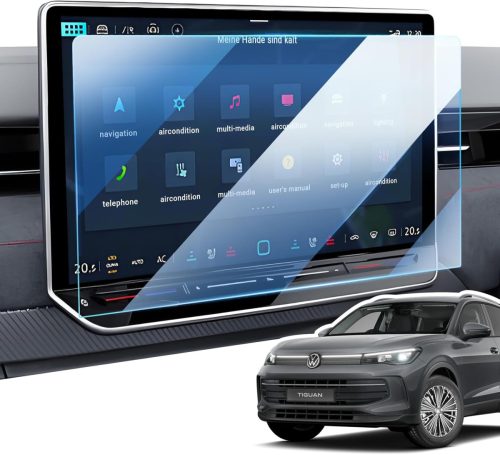 LANGBEAN 15" Edzett Üveg Képernyővédő VW Tiguan 3 2024-2025 Discover Pro Max Kijelzőhöz - 9H Keménység, Ujjlenyomatmentes, Karcálló Navigáci