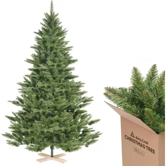   SALCAR 180 cm-es műfenyő 560 ággal, összecsukható rendszer, fa talp, 124 cm átmérő