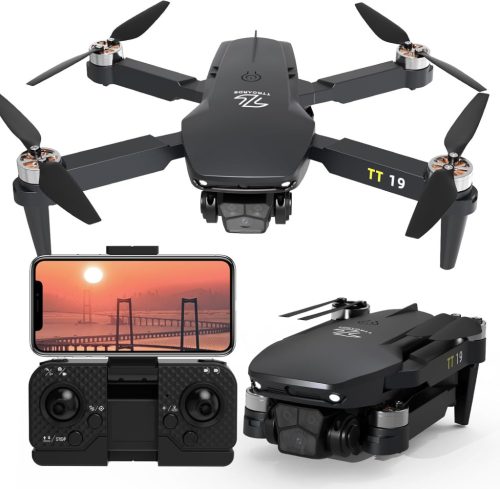 TTROARDS TT19 Mini Drón 1080p Kamerával - 180° Akadályérzékelés, 40 km/h Sebesség, 5G WiFi, Állítható Kamera, Összecsukható Quadkopter Kezdő