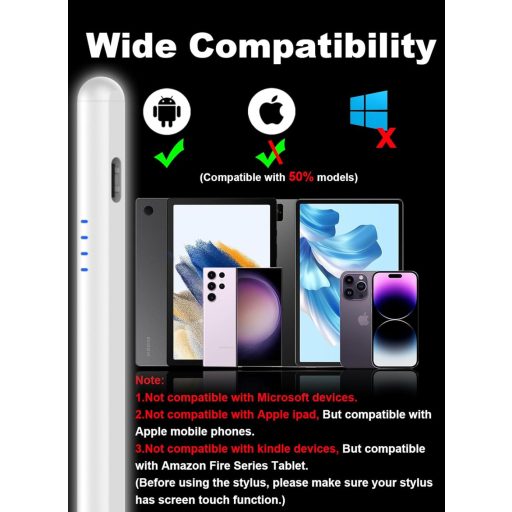 DOGAIN Stylus Pen fehér mágneses érintőceruza Samsung Tab A11+ Huawei Lenovo tablethez