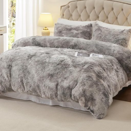 EMME Flanel Ágynemű Szett 220x240 cm Puha Paplan Takaró Párnahuzattal Szürke