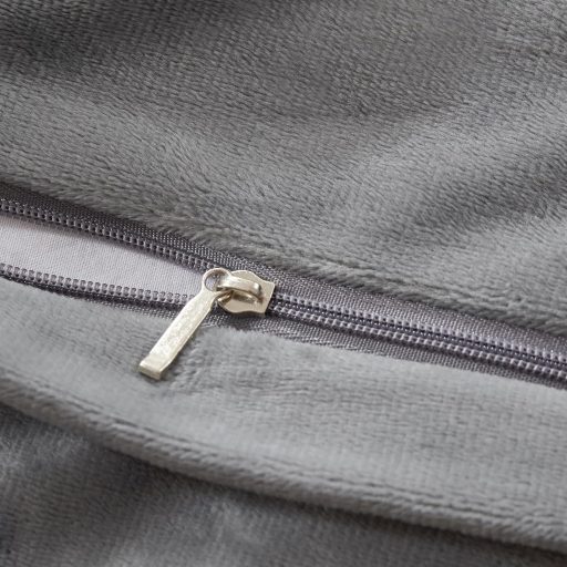 EMME Flanel Ágynemű Szett 220x240 cm Puha Paplan Takaró Párnahuzattal Szürke