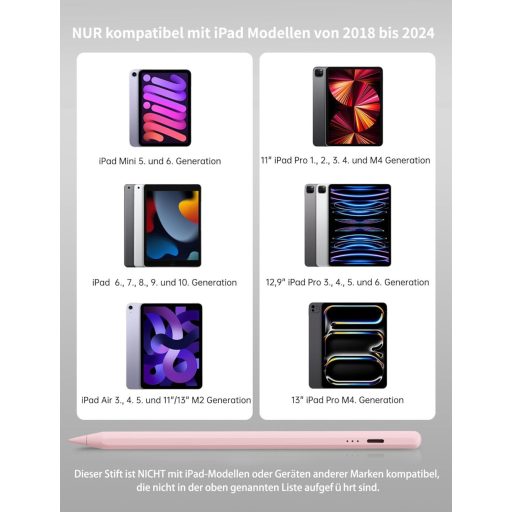 MEKO iPad Toll Gyorstöltéssel - Tenyérérzékelés és Dőlésérzékenység - Kompatibilis iPad Pro 11/12.9, iPad 6-10, Mini 5-6, Air 3-5 Generációk