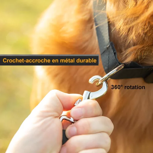 Mydrea 5m Erős Kutyapóráz Acél Karabinerrel és Kényelmes Fogantyúval Kicsi-Nagy Kutyákhoz Fekete