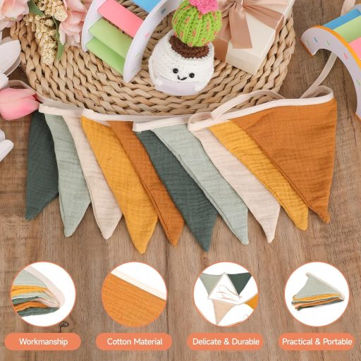 Cobee 286 cm-es gyerekszobai függő dekoráció, pamut textil füzér, szülinapi party banner