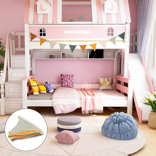 Cobee 286 cm-es gyerekszobai függő dekoráció, pamut textil füzér, szülinapi party banner