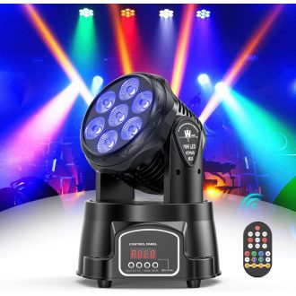   UKing 7x15W Mini Moving Head LED DMX512 RGBW Disco Fény Távirányítóval Strobe Effekt DJ Partyfény