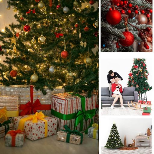 Vianočné gule Alppihym, 24-dielna súprava, 4 cm – červená, strieborná, zlatá dekorácia