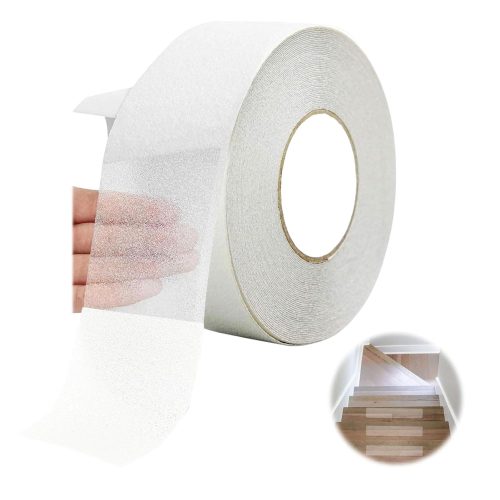 Bandă Antiderapantă JHDZ 5cm x 10m - Transparentă, Impermeabilă, Autoadezivă, Siguranță pentru Scări, Baie, Bucătărie, Piscină