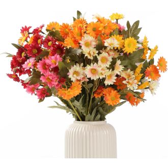   HNVNER Hodvábna kytica margarétok, 6 kusov, dekorácia na svadbu