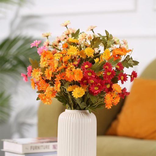 HNVNER Selyem Margaréta Művirág Csokor 6 Csomag Esküvő Dekoráció