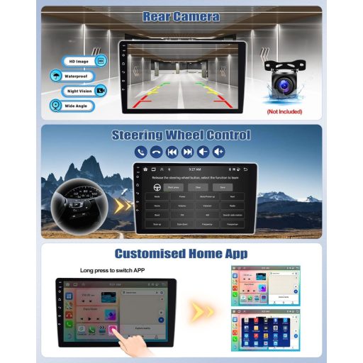 CAMECHO Android 13 auto radio za Audi TT 8J 2008-2014, 9" zaslon, navigacija, CarPlay, DSP