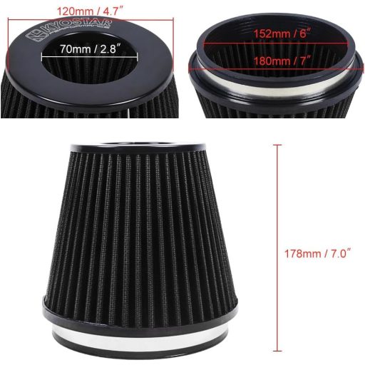 Univerzálny náhradný vzduchový filter Kyostar 152 mm, čierny