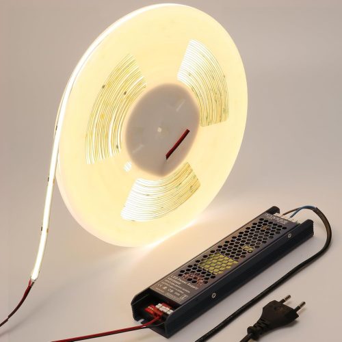 BENLUN Bandă LED COB 48V 20m - 4000K Alb Natural, 160W, CRI 92, Autoadezivă, Decupabilă, Cu Alimentator, Pentru Decor Dormitor