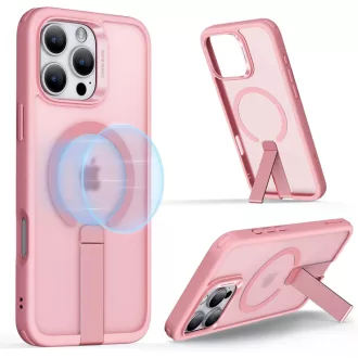   ESR iPhone 16 Pro MagSafe tok állvánnyal, katonai védelemmel, rózsaszín