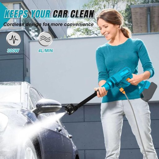 Aparat de spălat cu presiune cu acumulator ConBlom 18V tip Makita, 40 bar, duză reglabilă, cu furtun de 5 m