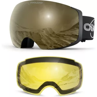   Ochelari de schi unisex Odoland cu lentilă magnetică interschimbabilă, protecție UV, anti-ceață