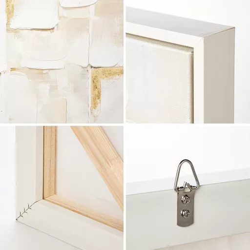 Tablou canvas 60x60 cm Abstract Geometric cu Accente Aurii - Decorațiune Murală Modernă pentru Living, Birou, Hotel