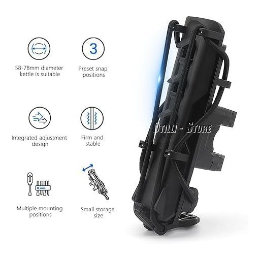 Suport universal pentru pahar de motocicletă Otilli cu elastic, pentru bară de 25 mm