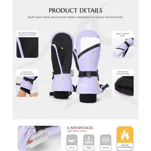 Mănuși de iarnă Caracaleap, impermeabile, de zăpadă, pentru schi, bărbați și femei