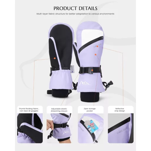 Mănuși de iarnă Caracaleap, impermeabile, de zăpadă, pentru schi, bărbați și femei