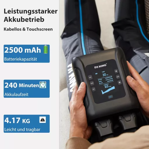 FIT KING Vezeték nélküli lábmasszírozó kompressziós mandzsettával sportoláshoz