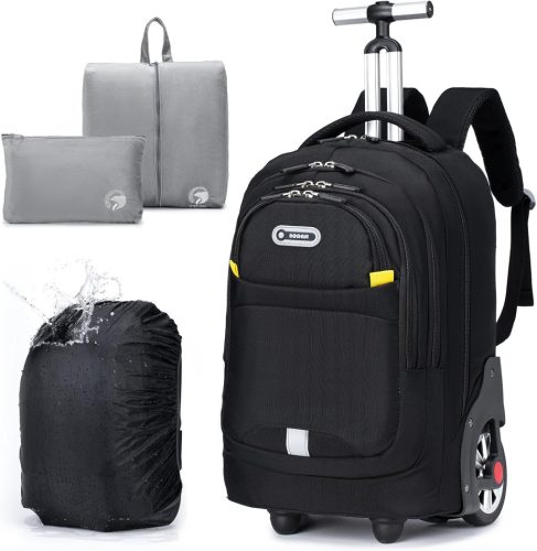 BAGZY Gurulós Hátizsák 45x36x20 cm - Kétkerekű Laptoptáska 15.6" Méretű Laptophoz, EasyJet Kézipoggyász Méretű Utazótáska Biztonsági Zárral