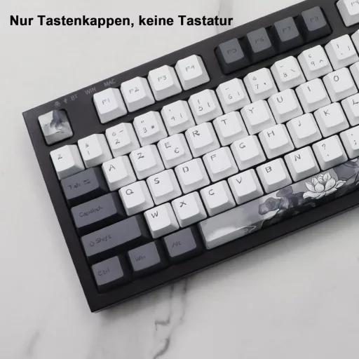 JSJT Ink Lotus ISO Francia PBT Keycaps OEM profil Cherry MX mechanikus billentyűzethez