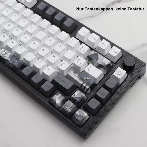 JSJT Ink Lotus ISO Francia PBT Keycaps OEM profil Cherry MX mechanikus billentyűzethez