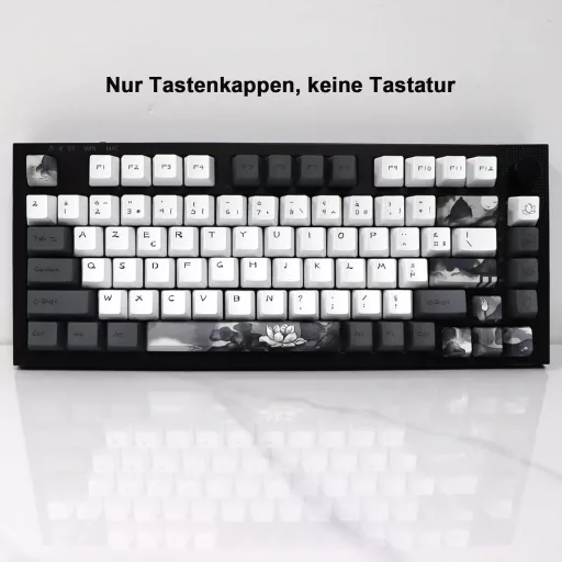 JSJT Ink Lotus ISO Francia PBT Keycaps OEM profil Cherry MX mechanikus billentyűzethez