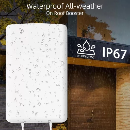 JAOGAUS 5G LTE Kültéri Antenna 18dBi Erősítővel - Nagy Hatótávolságú Jelerősítő 700-4000MHz - 2x10m Kábellel TS9/SMA Csatlakozóval 3G 4G Rou