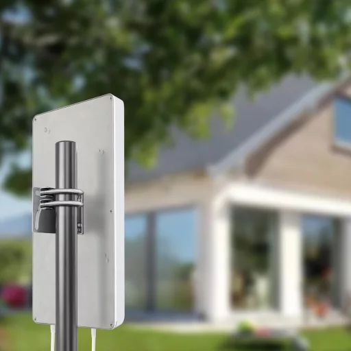 JAOGAUS 5G LTE Kültéri Antenna 18dBi Erősítővel - Nagy Hatótávolságú Jelerősítő 700-4000MHz - 2x10m Kábellel TS9/SMA Csatlakozóval 3G 4G Rou