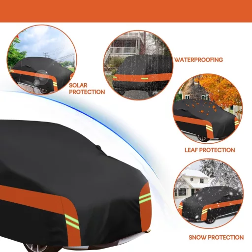 Luolety Nepremokavá autoplachta pre FIAT 500/500C/500E/Abarth 2007-2024, 6-vrstvová, so zipsom