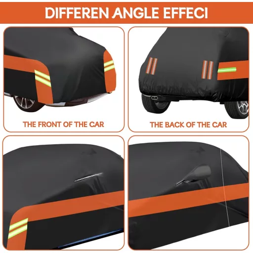 Luolety Nepremokavá autoplachta pre FIAT 500/500C/500E/Abarth 2007-2024, 6-vrstvová, so zipsom