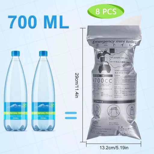 flintronic Urinal portabil 700ml cu gel, pungi pentru urină pentru călătorii, camping, urgențe