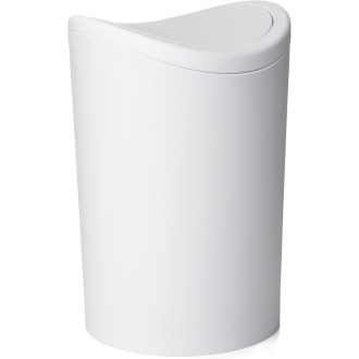   TATAY fürdőszobai szemetes 6L fehér, lengőfedeles modern kuka