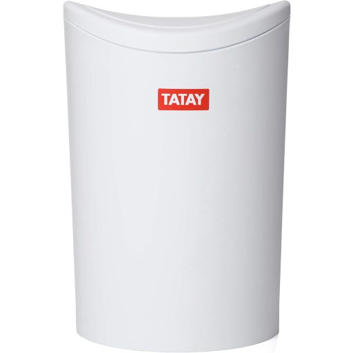 TATAY fürdőszobai szemetes 6L fehér, lengőfedeles modern kuka