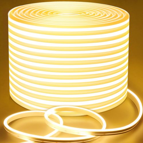 Bandă LED Lamomo 30m, Alb Cald 3000K, Dimabilă, Neon Luminos Impermeabil, Silicon Flexibil 24V Interior-Exterior