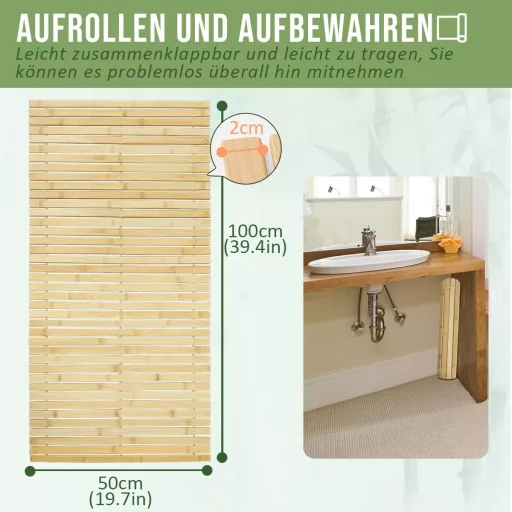Bounabay Bambusz Szauna Grate Fürdőszobai Csúszásmentes Padlómat 100x50cm