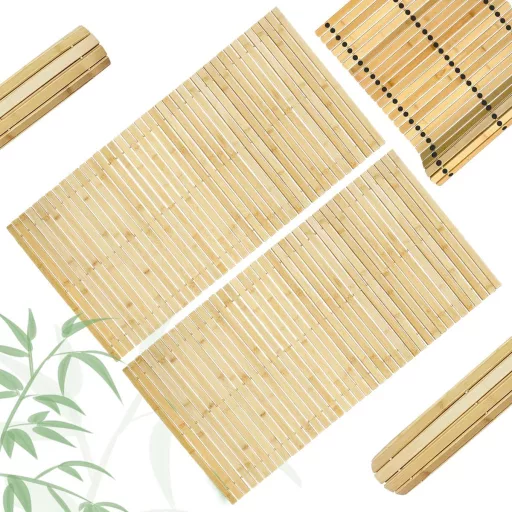Bounabay Bambusz Szauna Grate Fürdőszobai Csúszásmentes Padlómat 100x50cm