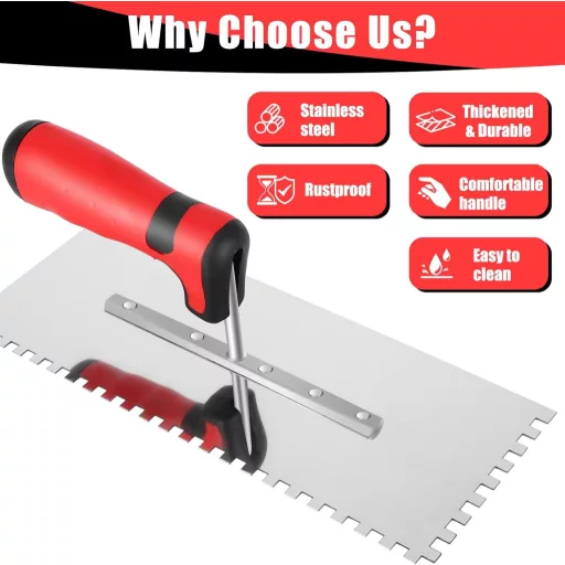 AOZBZ 6mm fogazott simító glettvas rozsdamentes acél 280x107mm