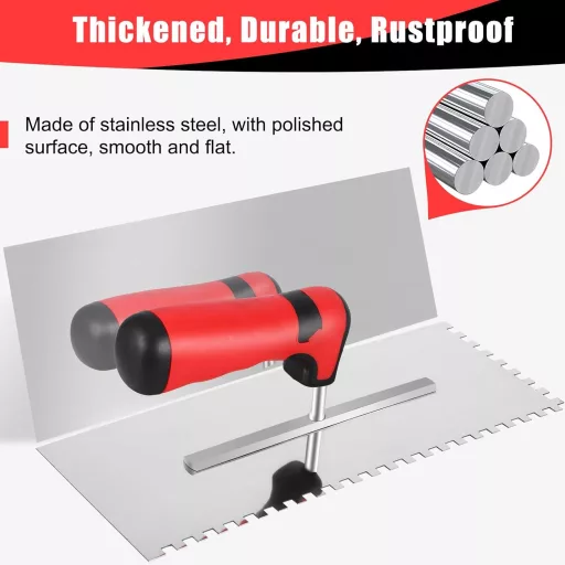 AOZBZ 6mm fogazott simító glettvas rozsdamentes acél 280x107mm