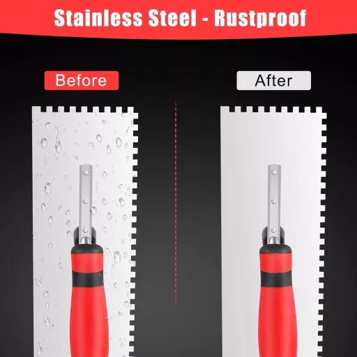 AOZBZ 6mm fogazott simító glettvas rozsdamentes acél 280x107mm